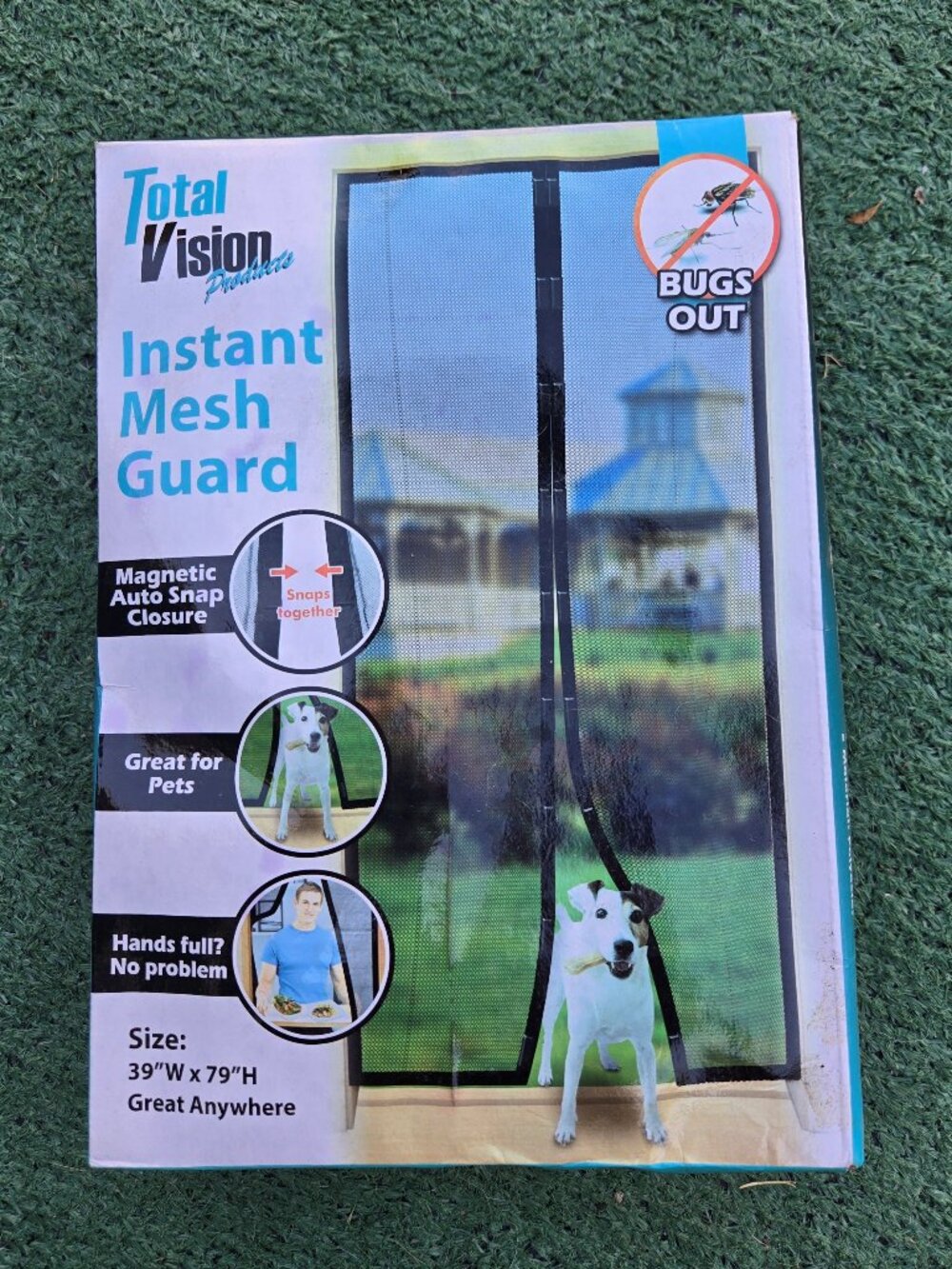 TOTAL VISION Instant Mesh Guard Magnetic Screen for Patio/Other Doors NEW